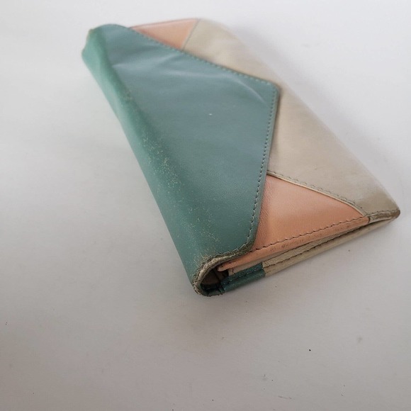 Chloe Tri-Color Wallet in Green, Peach, and Beige - Picture 13 of 13